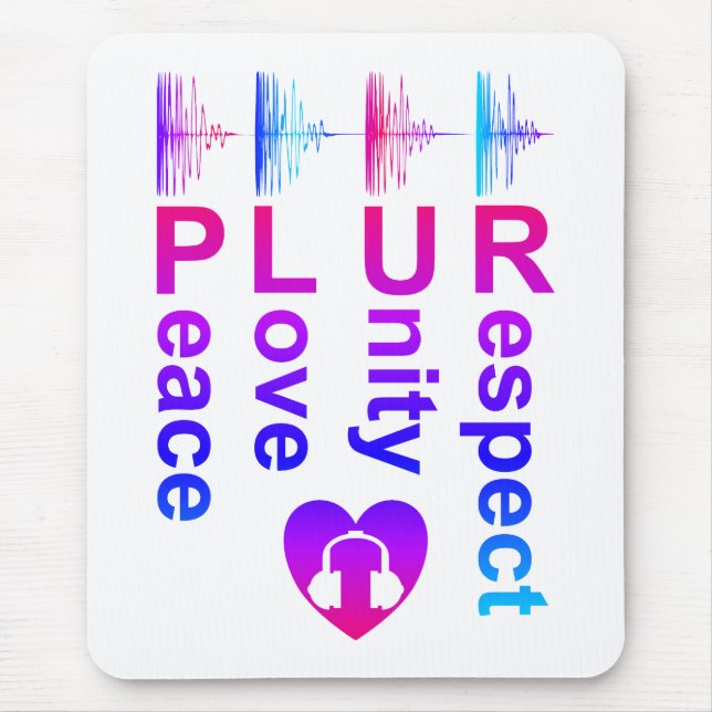 PLUR (Peace Love Unity Respect) Mouse Mat (Front)