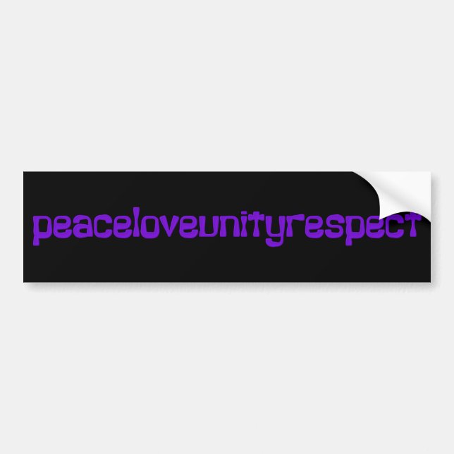 PLUR Peace Love Unity Respect Rave Purple Letters Bumper Sticker (Front)
