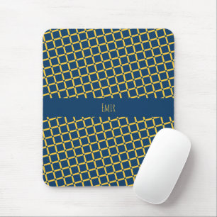 Plus Blue Yellow Minimal Pattern Mouse Mat