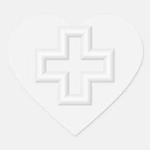 Plus Embossed Surface Heart Sticker
