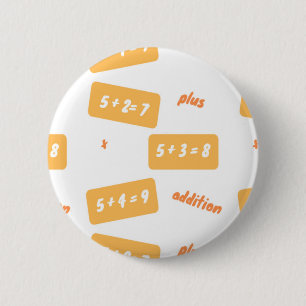 Plus five learning 6 cm round badge
