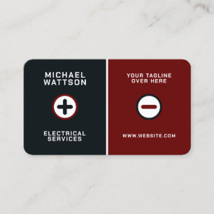Plus minus battery electric style  business card