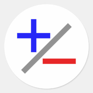 plus minus classic round sticker