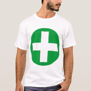 Plus Sign in white with green T-Shirt