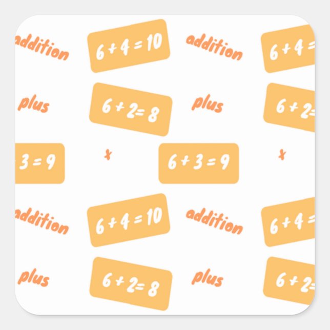 Plus six learning square sticker (Front)