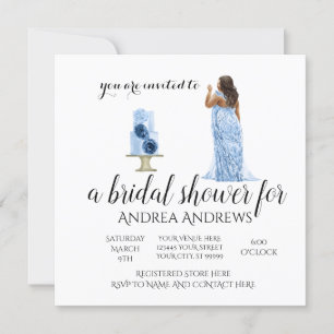 Plus Size Bride Floral Bridal Shower Invitation