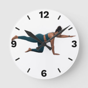 Plus Size Fitness Woman Core Balance Workout Round Clock