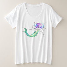 Plus Size SSRA Mermaid V-neck T