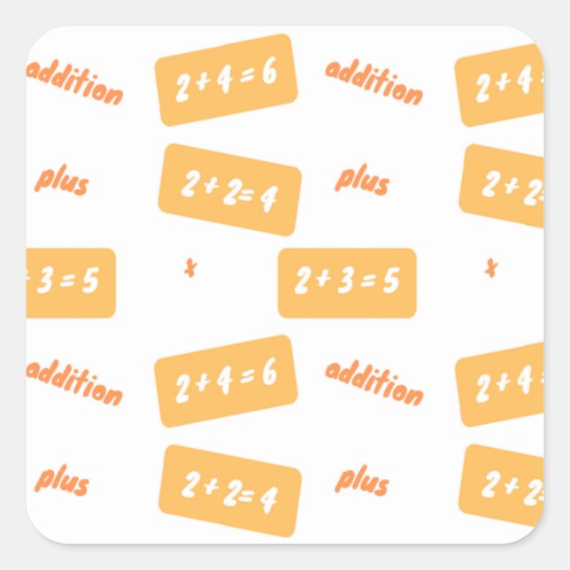 Plus two learning square sticker (Front)