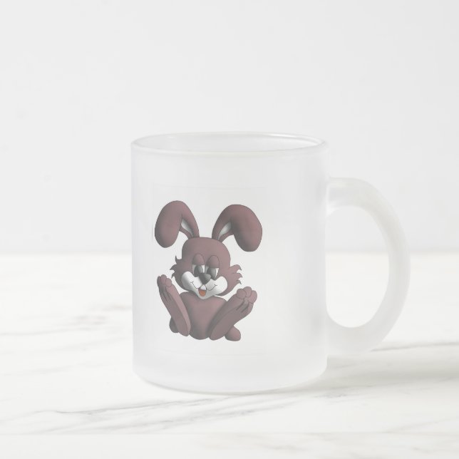 plush bunny frosted glass coffee mug (Right)