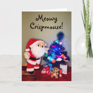 Plush Cat Christmas  Card