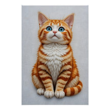 Plush Embroidered Cat