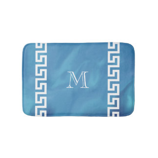 Plush Greek Key Bath Mat