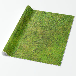 Plush Green Grass Pattern Texture Background Wrapping Paper