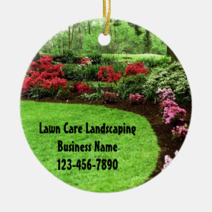 Plush Green Landscape Lawn Care Business Ceramic Tree Decoration