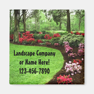 Plush Green Landscape Lawn Care Business Magnet