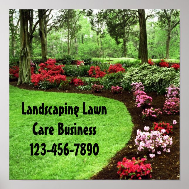 Plush Green Landscape Lawn Care Business Sign (Front)