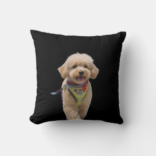 Plush Ivory Puppy Cushion