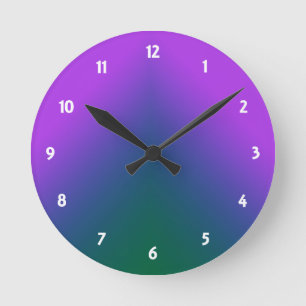 Plush Peacock Ombre Round Clock