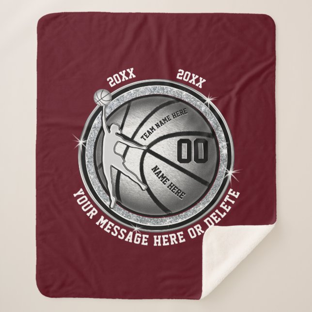 Plush Personalised Basketball Blankets for Girls (Front)