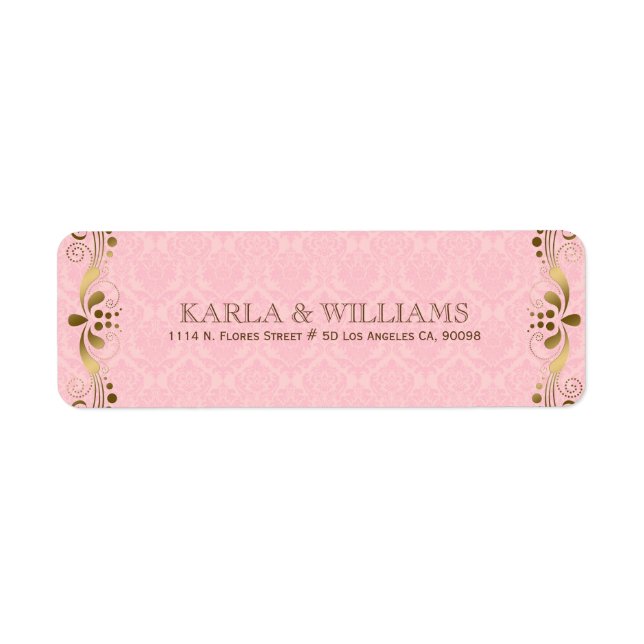 Plush pink Gold & Brown Lace & Damasks (Front)