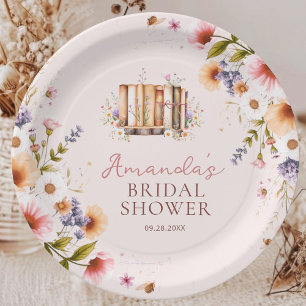 Plush Pink Storybooks Bridal Shower Party  Paper Plate