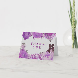 Plush Purple Floral Thank You Card