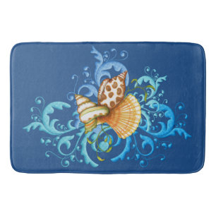 Plush Sea Shell Splash Bath-Mats Bath Mat