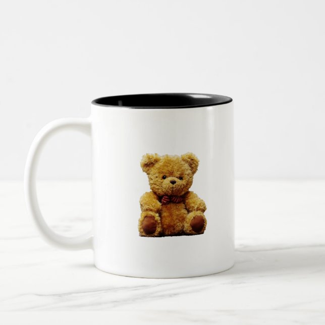 Plush Teddy Bear Two-Tone Coffee Mug (Left)