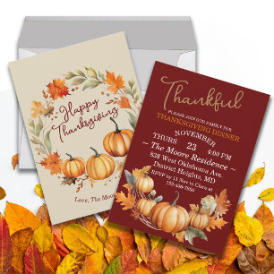 Plush Thanksgiving Friendsgiving Dinner Custom  Invitation