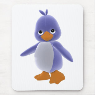 Plushie Blue Toon Penguin Mousepad