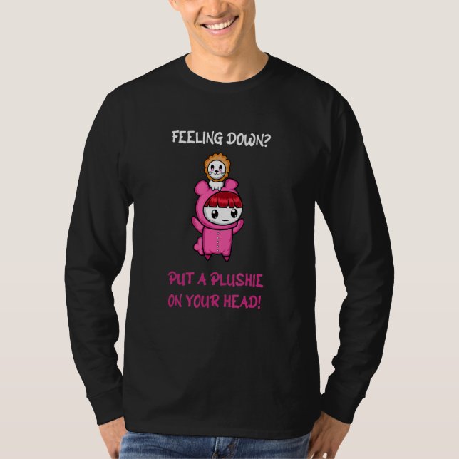 Plushie Head Positive And Hardworking T-Shirt (Front)
