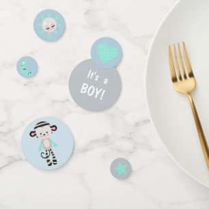 Plushie Monkey Boy Baby Shower Confetti