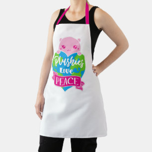 Plushies Love Peace Cute Kawaii Heart Earth Apron