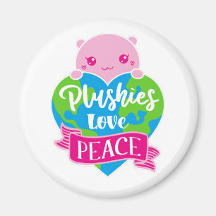Plushies Love Peace Cute Kawaii Heart Earth Magnet