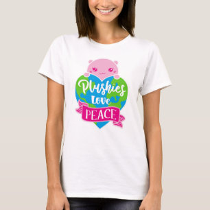 Plushies Love Peace   Cute Kawaii Heart Earth T-Shirt