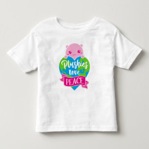 Plushies Love Peace   Cute Kawaii Heart Earth Toddler T-Shirt