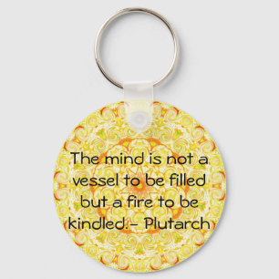 Plutarch quote education teacher learning key ring