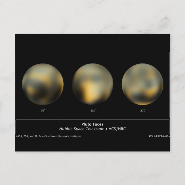 Pluto by NASA's Hubble Space Telescope Postcard (Front)