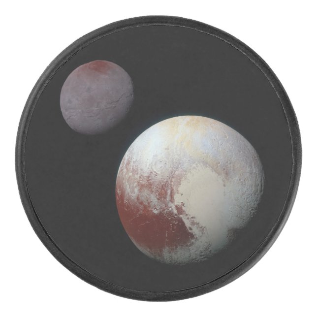 Pluto & Charon 9th or Dwarf Planet Solar System Hockey Puck (Front)