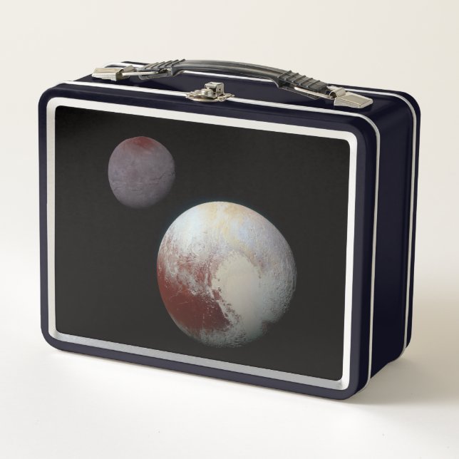 Pluto & Charon 9th or Dwarf Planet Solar System Metal Lunch Box (Front)