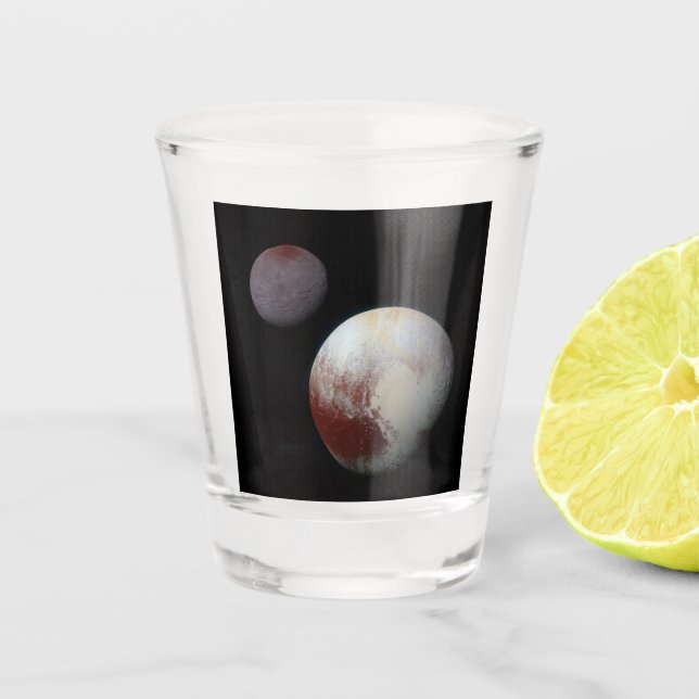 Pluto & Charon 9th or Dwarf Planet Solar System Shot Glass (Front)