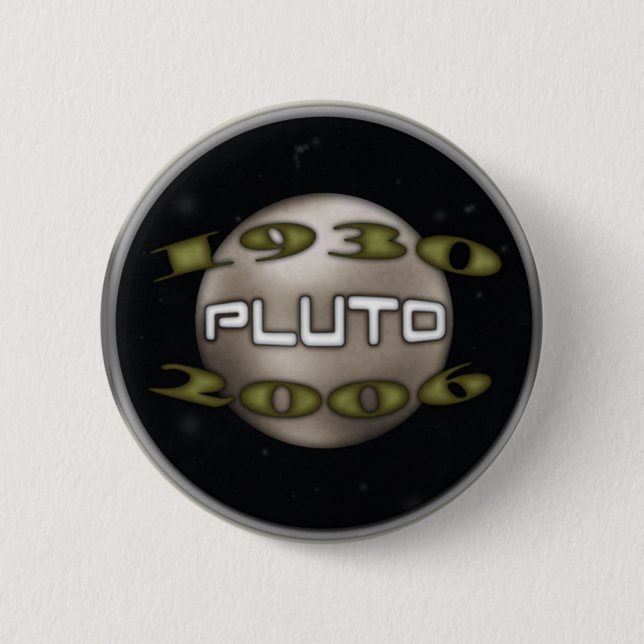 Pluto Commemorative 1930-2006 6 Cm Round Badge (Front)