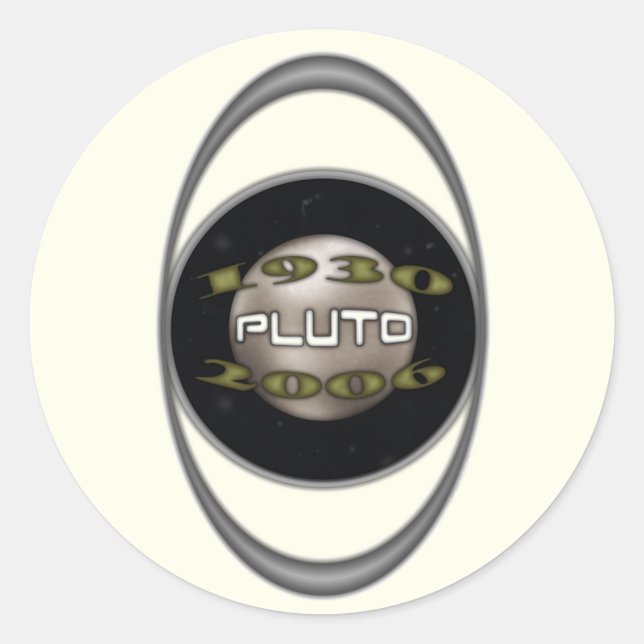 Pluto Commemorative 1930-2006 Classic Round Sticker (Front)