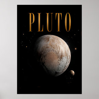 Pluto Luxury Space Editorial Graphic Poster