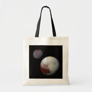 Pluto & Moon Charon by New Horizons NASA Tote Bag