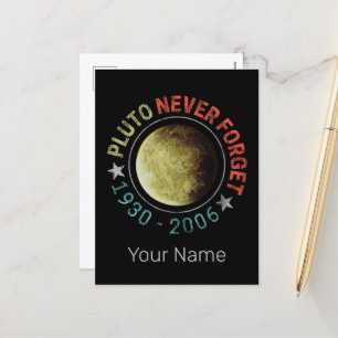 Pluto Never Forget 1930-2006 Vintage Planet Retro Holiday Postcard
