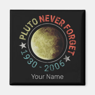 Pluto Never Forget 1930-2006 Vintage Planet Retro Magnet