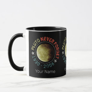 Pluto Never Forget 1930-2006 Vintage Planet Retro Mug