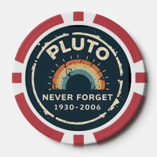 Pluto Never Forget 1930-2006 Vintage Retro Space Poker Chips